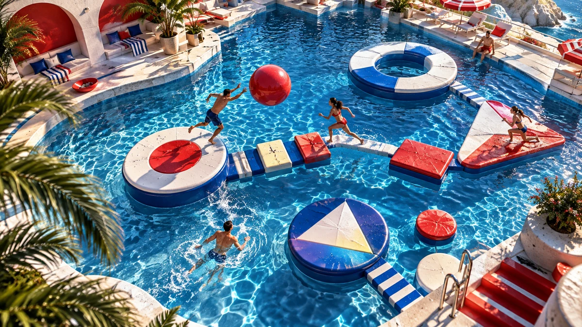 Poolside Skip — original concept illustration
